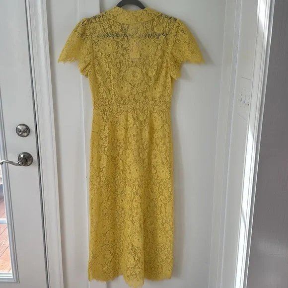 ⚡️⚡️⚡️SOLD⚡️⚡️⚡️⚡️⚡️NWT Doen Sohana yellow lace midi dress Size M - Picture 9 of 14